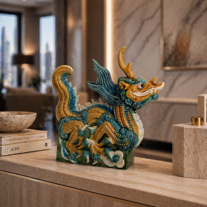 "The Keeper of Flourishing Tides" Ming Style Dragon Display Piece